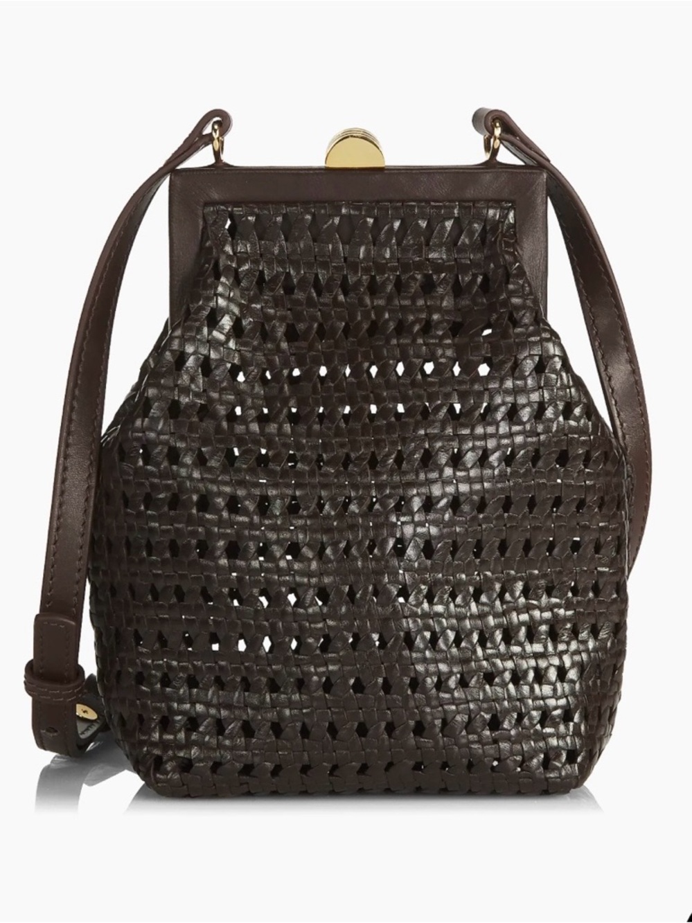 Mehry Mu Rita Woven Leather Crossbody Bag in Dark Brown